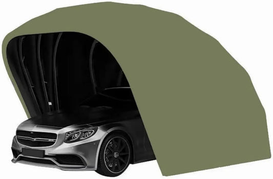 Copertura Automatica per Auto in Acciaio Inox con Tessuto Oxford 600D, Protezione Antipioggia e Antigrandine, 5.5x2.5x2.3m