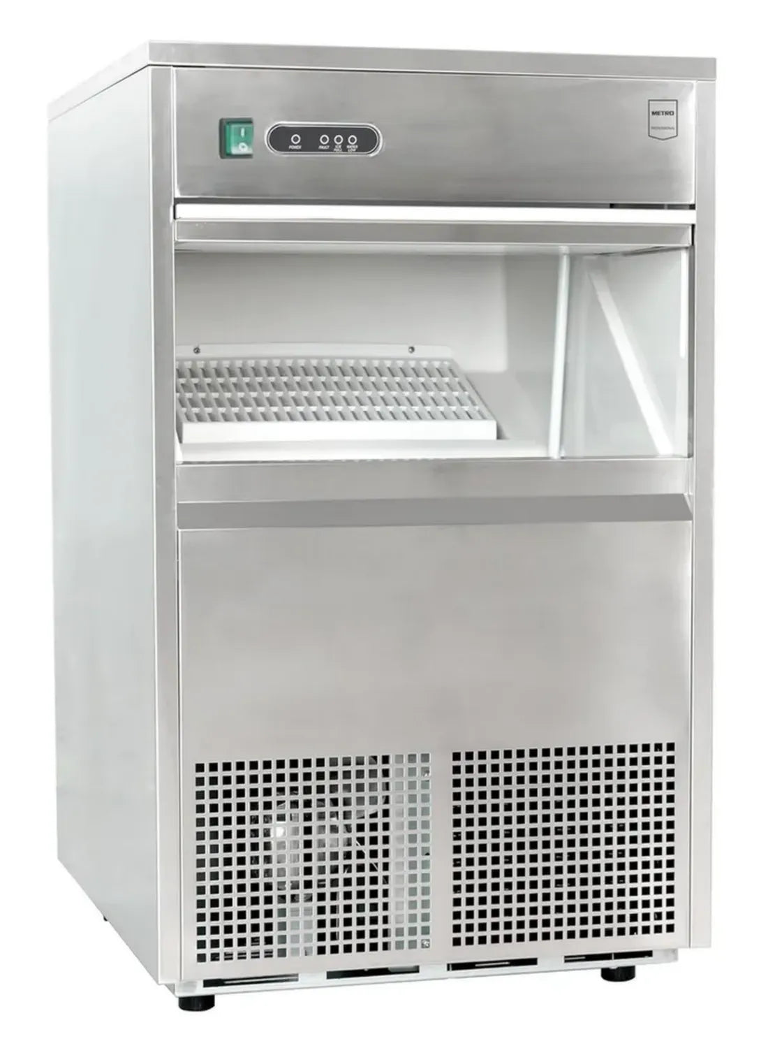 Macchina per Ghiaccio Professionale in Acciaio Inox, 50 kg/24 h, Argento