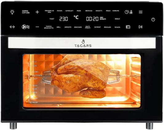 Forno ad Aria Calda XXL 30L con Display Digitale, 18 Programmi e Timer Regolabile, 1800W