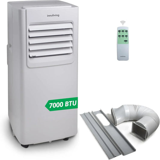 Condizionatore Portatile Innoliving 12000 BTU, Raffreddamento, Ventilazione e Deumidificazione, Timer 24h, Telecomando, Display LED, Gas R290, Fino a 30 mq