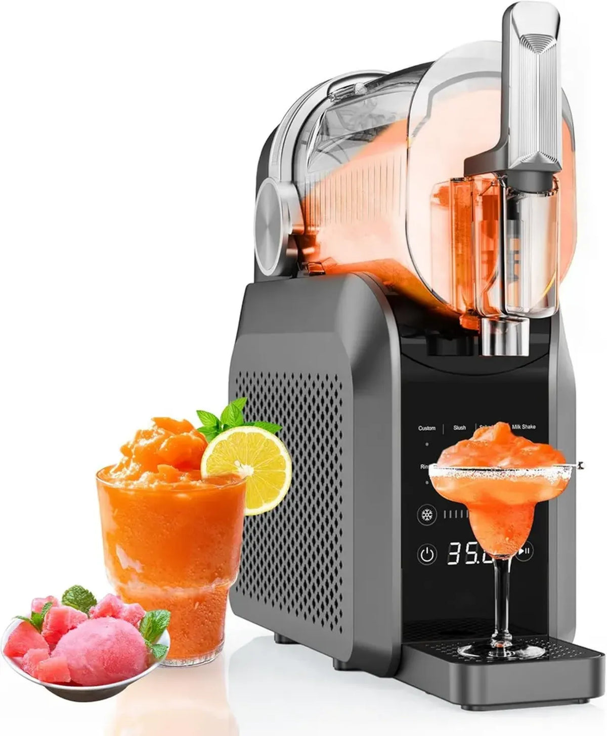 Macchina per Slushie 74oz, Dispenser di Bevande Congelate con Autopulizia e 7 Programmi, Senza Ghiaccio