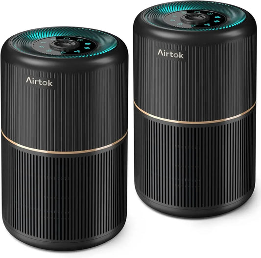 Purificatore d'Aria AIRTOK H13 con Aromaterapia e Filtro a 4 Stadi, Elimina Polvere e Odori Animali, 3 Velocità