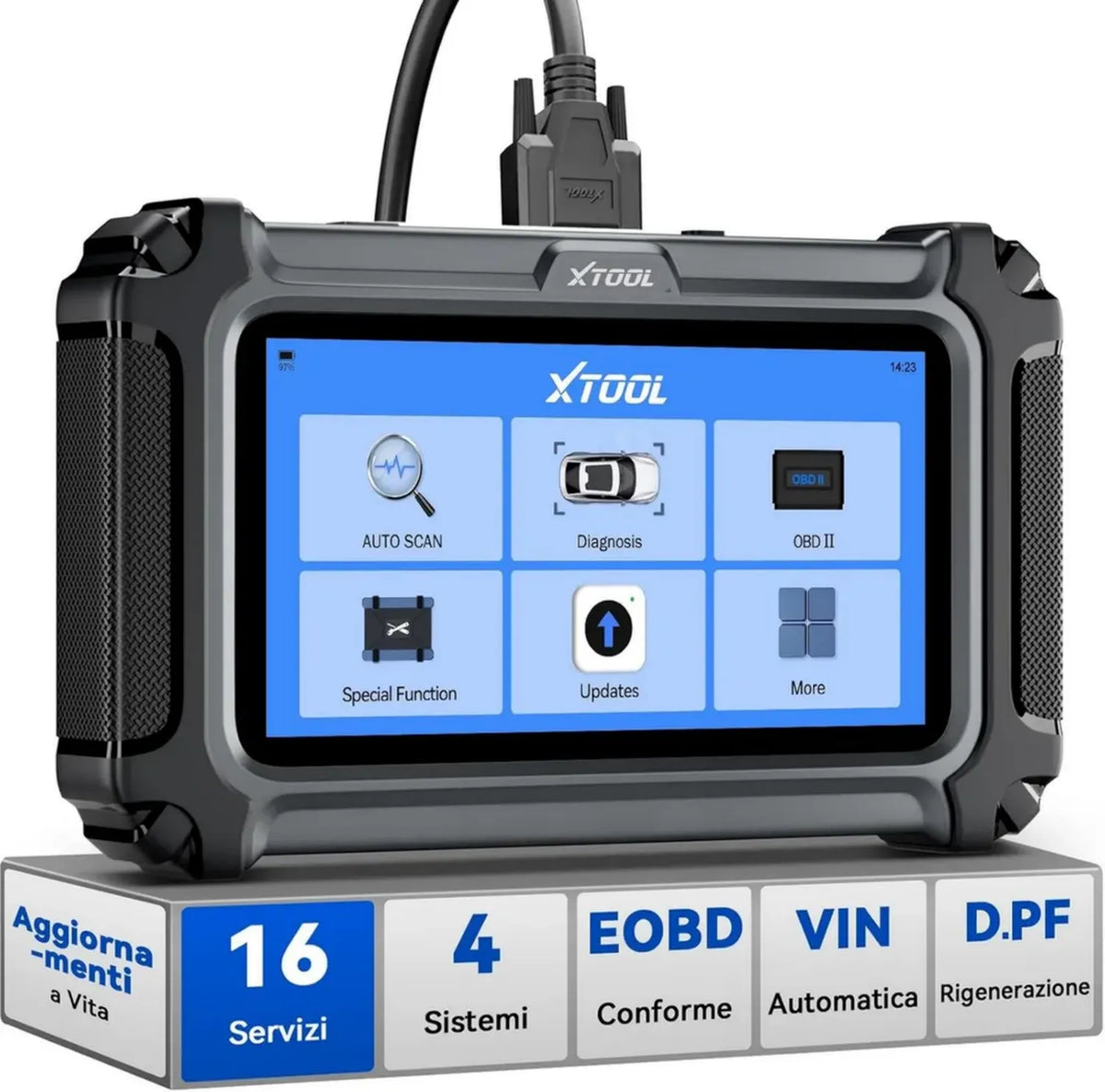 XTOOL D5S Scanner OBD2: Diagnostica Auto con 16 Reset, Lettore Codici Motore ABS SRS Trasmissione, Supporto CAN FD, Resetti Olio/ABS/EPB/DPF, Aggiornamenti Gratuiti a Vita