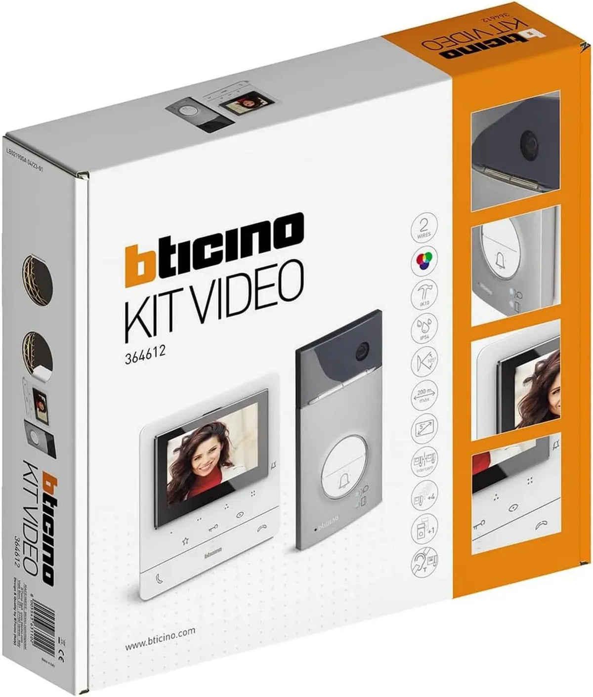 Kit Videocitofono Monofamiliare Bticino Classe 100 V16E, Serie 3000