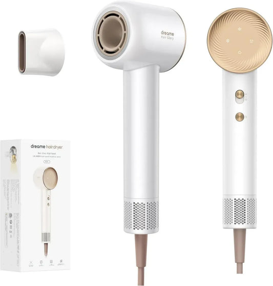 Dreame Hair Glory Asciugacapelli Veloce con Tecnologia Ionica e Controllo Termico, Bianco