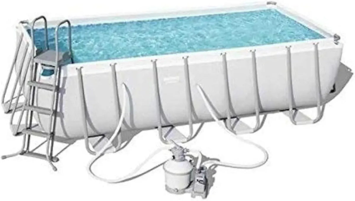 Piscina Rettangolare Bestway Power Steel con Filtro a Sabbia, 11532L, 488x244x122 cm, Bianco