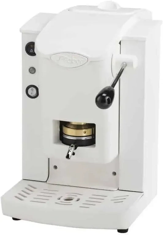 Macchina da Caffè Faber Slot Plast ESE 44mm, Bianca, con Pressacialda in Ottone