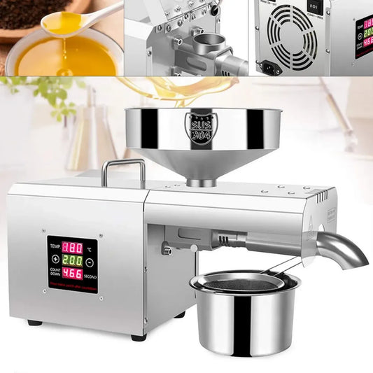 Spremitore d'Olio Automatico in Acciaio Inox 1500W per Semi Vari con Temperatura Regolabile