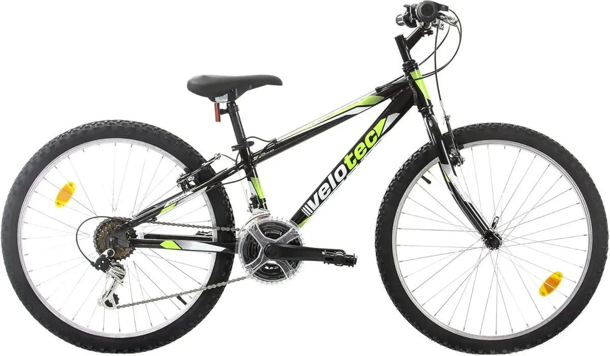 Bicicletta Mountain Bike 24'' in Alluminio, 18 Velocità, Freni a V, per Ragazzi e Ragazze 130-155 cm