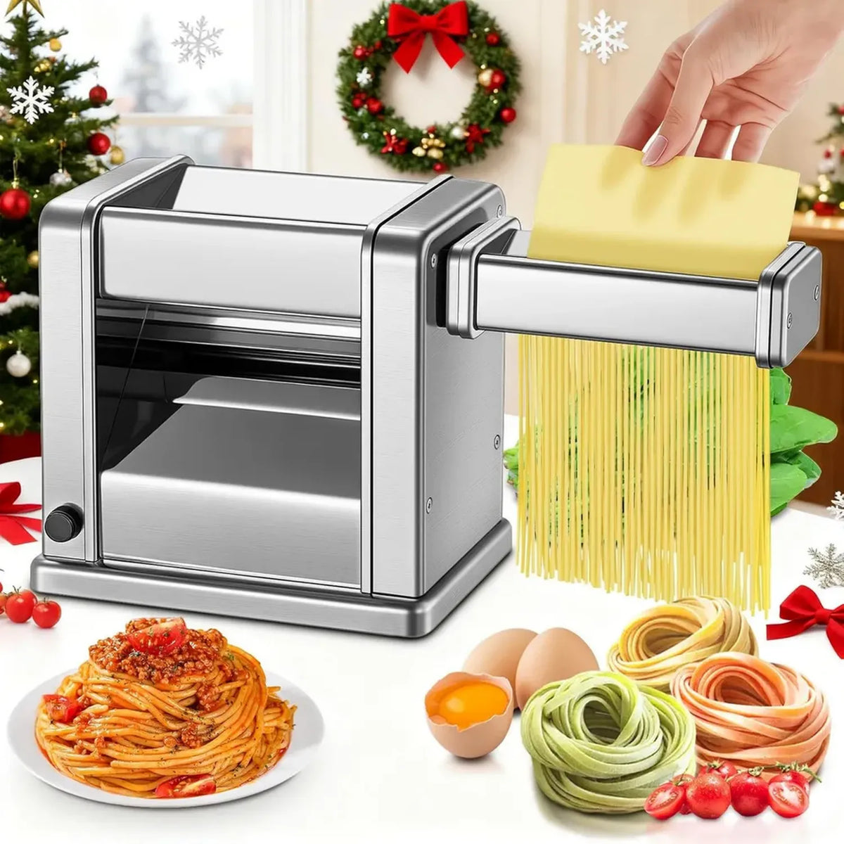 Macchina Elettrica per Pasta in Acciaio Inox con Lame Regolabili