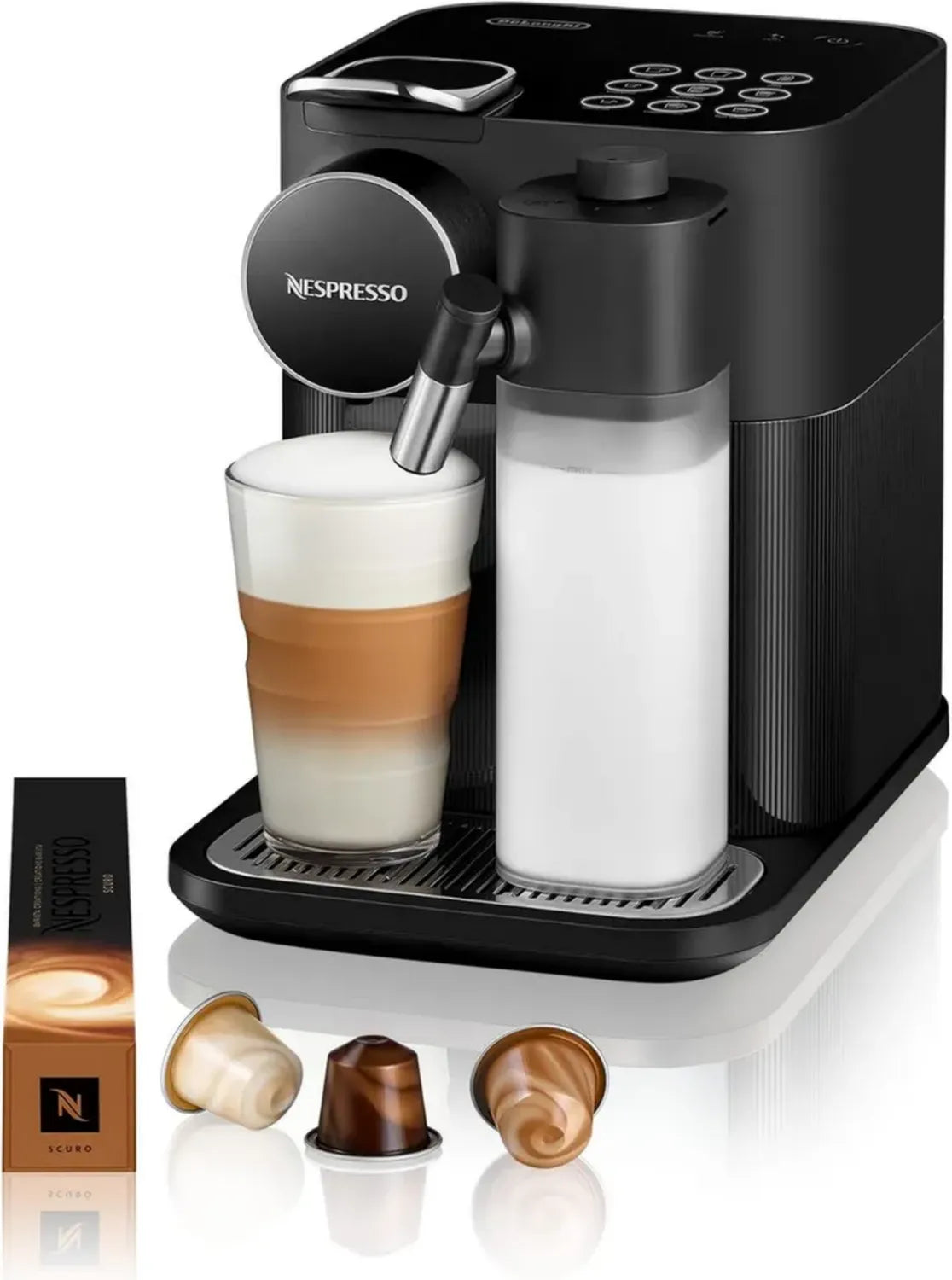 Macchina da caffè Nespresso Gran Lattissima EN650.B, Sistema a capsule, Serbatoio 1.3L, Nero