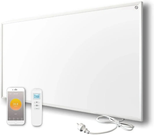 Pannello Riscaldante a Infrarossi Byecold 700W con Termostato e Controllo App, Montaggio a Parete