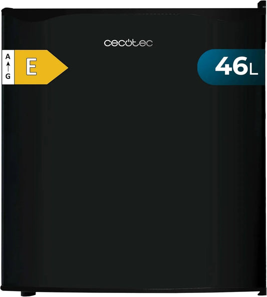 Mini Frigorifero Nero Cecotec con Freezer, 46L, Porta Reversibile, Classe Energetica E