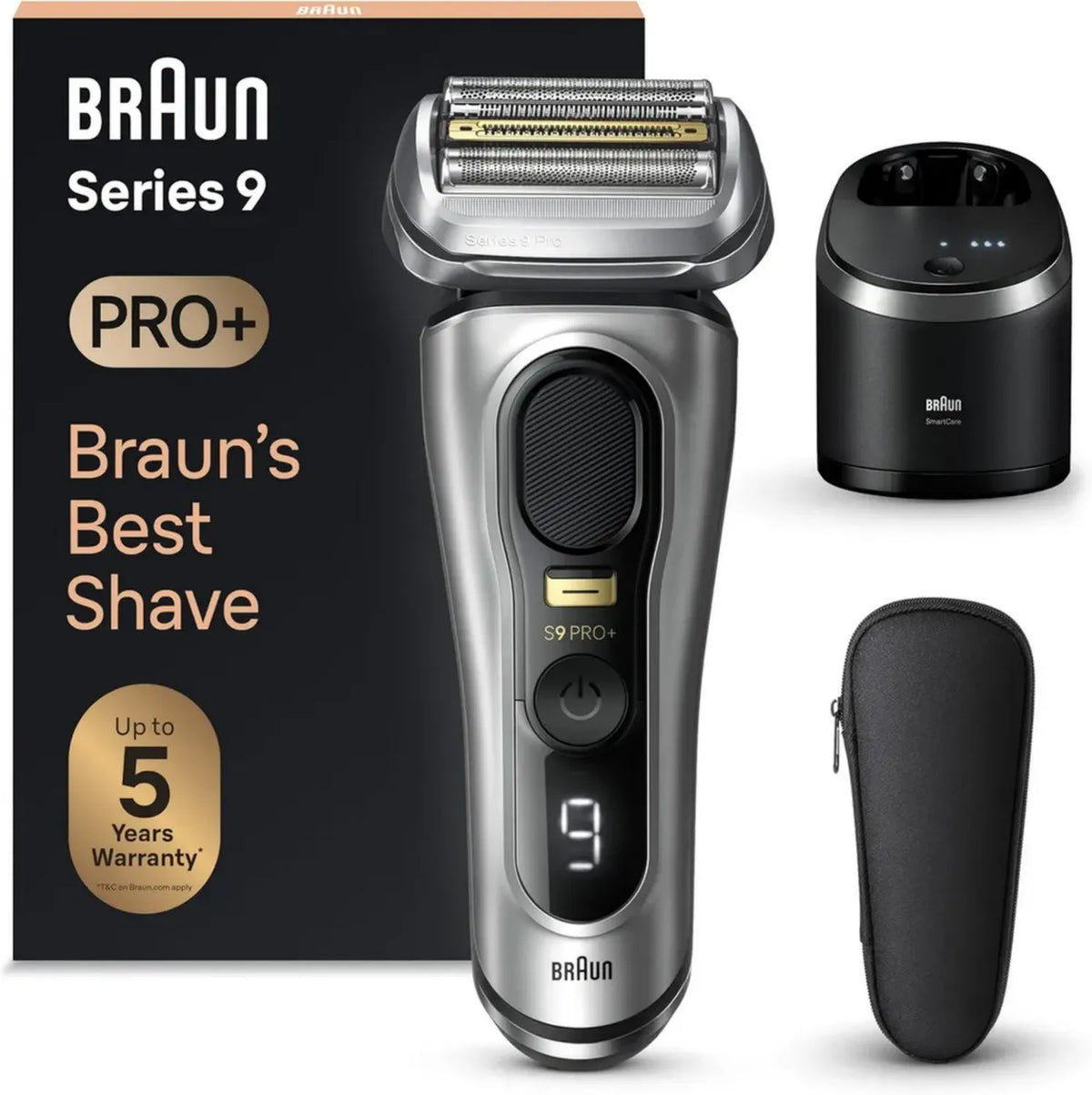 Braun Series 9 PRO, Rasoio Elettrico Impermeabile con Rifinitore di Precisione e Custodia da Viaggio