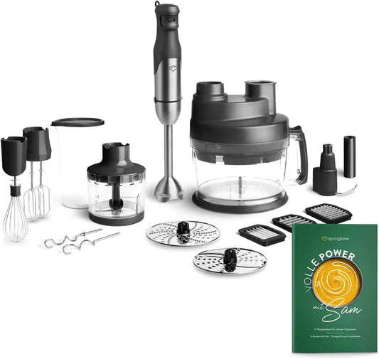 Frullatore a Immersione Sam in Acciaio Inossidabile con Robot da Cucina