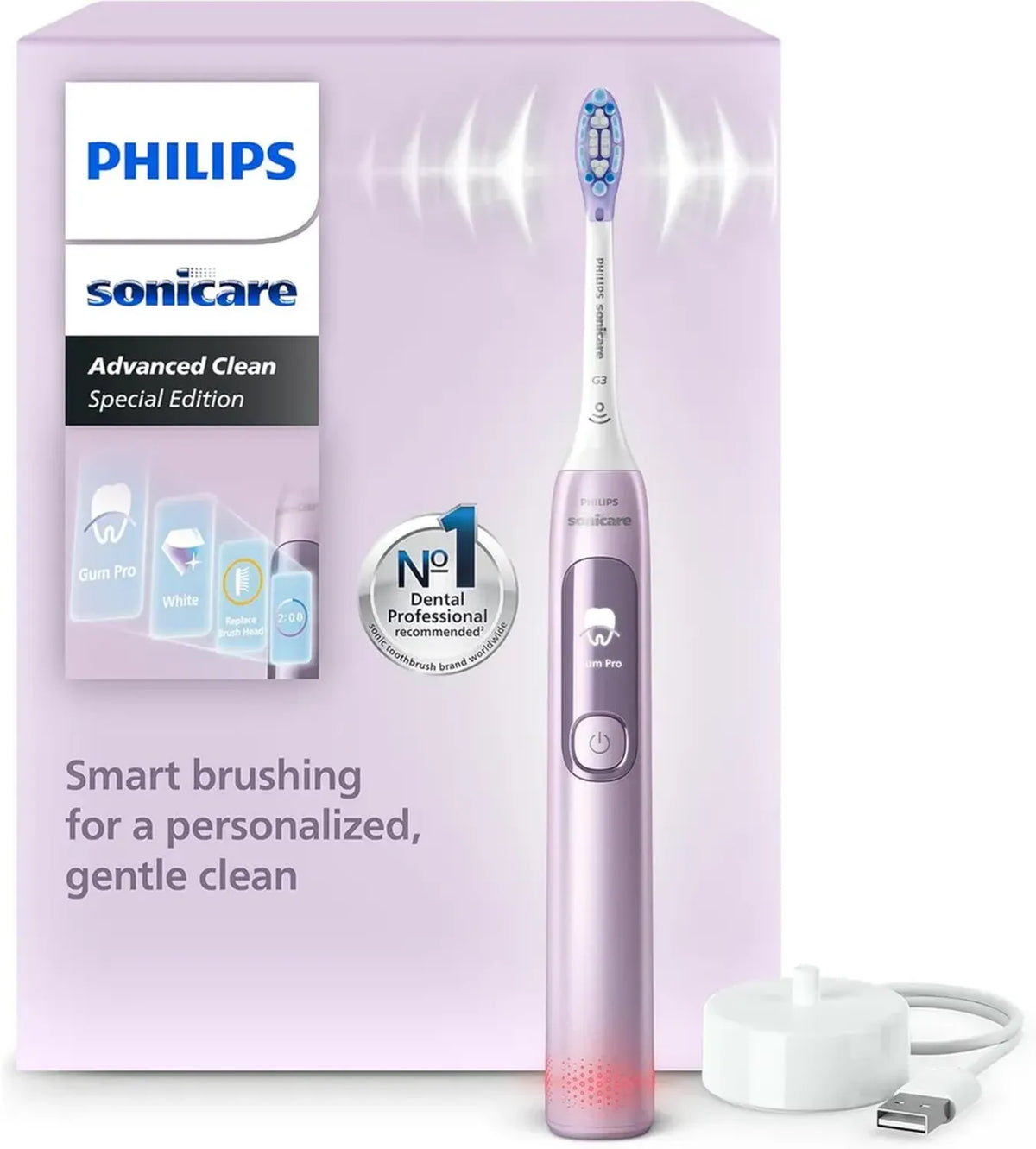 Spazzolino Elettrico Philips Sonicare Rosa, Edizione Limitata, Sensore di Pressione, 5 Modalità, HX3792/12